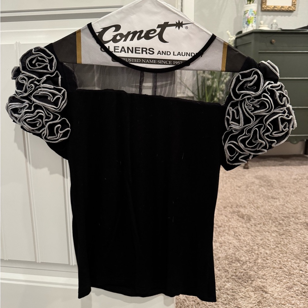 Black blouse with sleeve detail